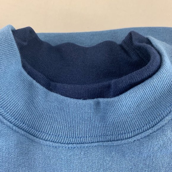 Hanes Light Blue Solid Double Collar Sweatshirt Size Large 42 - 44 Vintage - Picture 5 of 5